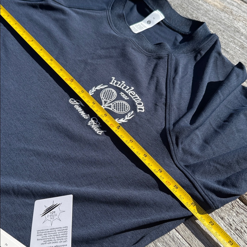 Lululemon Tennis Club Layered Long Sleeve True Navy White Size 10 NWT UPF 40+ - Picture 5 of 7